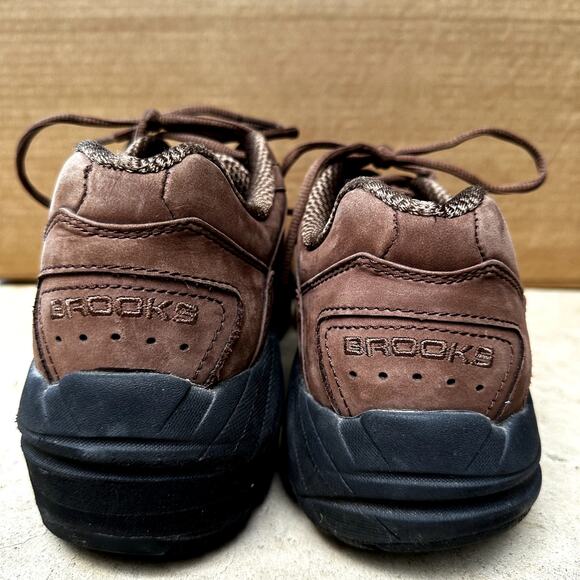 Brooks Addiction Walker Running Shoes Sneakers Lace Up Athletic Leather Brown main image 5
